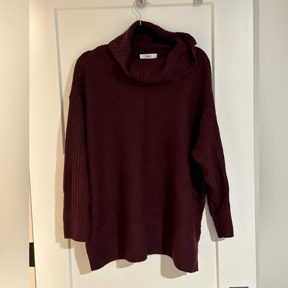 CJ Banks - 1X Burgundy Cowl Neck Sweater